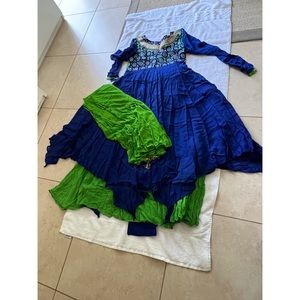 Pretty blue and green anarkali